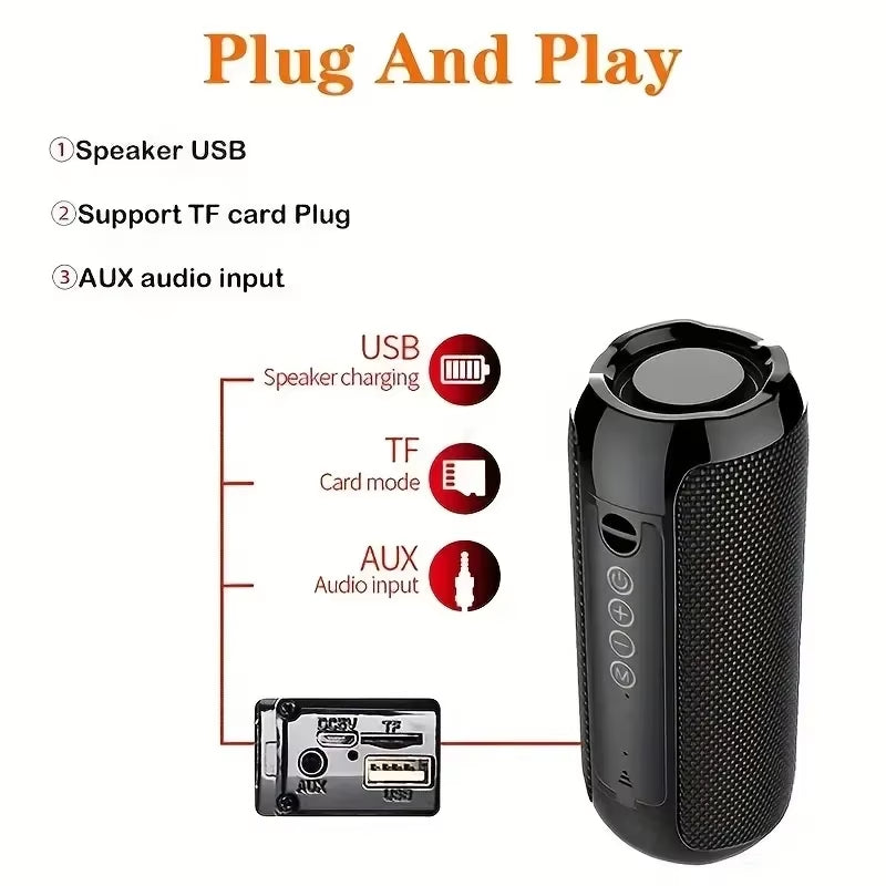 TG117 Portable Bluetooth Speaker Outdoor Wireless Woofer Free Call /FM/TF Card/Usb Flash Drive Connect Mobile Phone/Tablet