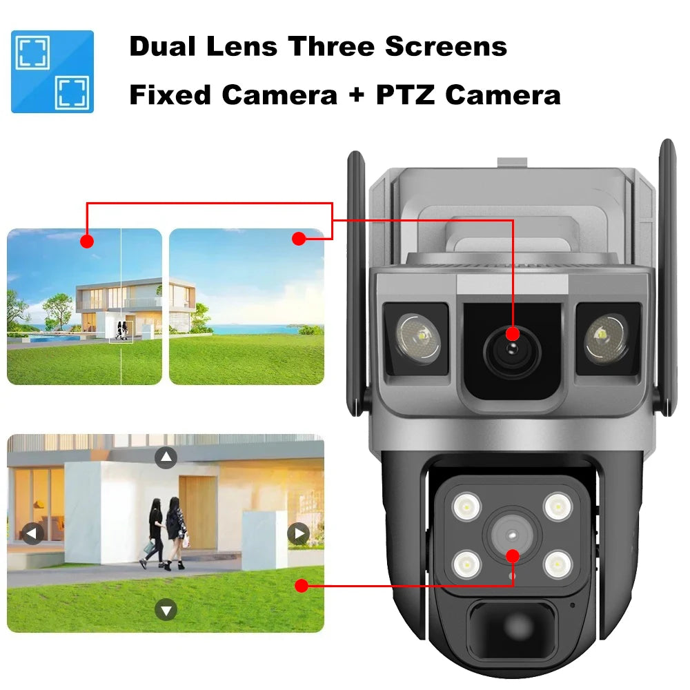 CCTV Camera Wifi Solar Cameras 12MP HD Night Vision Outdoor 360 Baby Monitor IP Wireless 4G LTE Security Surveillance Camera