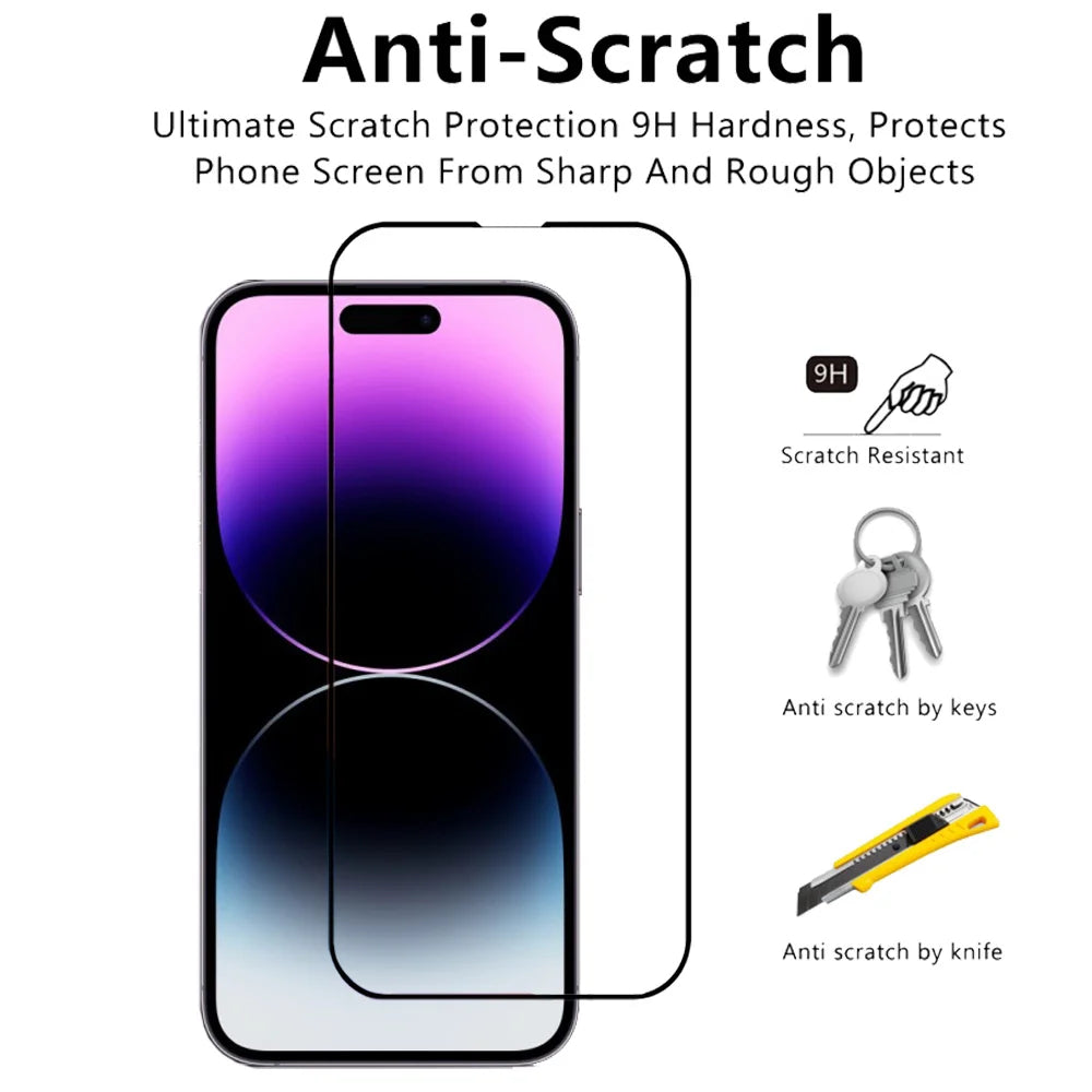 Protector Pantalla for 16 15 14 13 12 11 Pro Max Tempered Glass 15 Pro Max Screen Protector 13 Mini Cristal Templado 14 plus Front Film 15 Promax Original Phone Film & Camera Protectors
