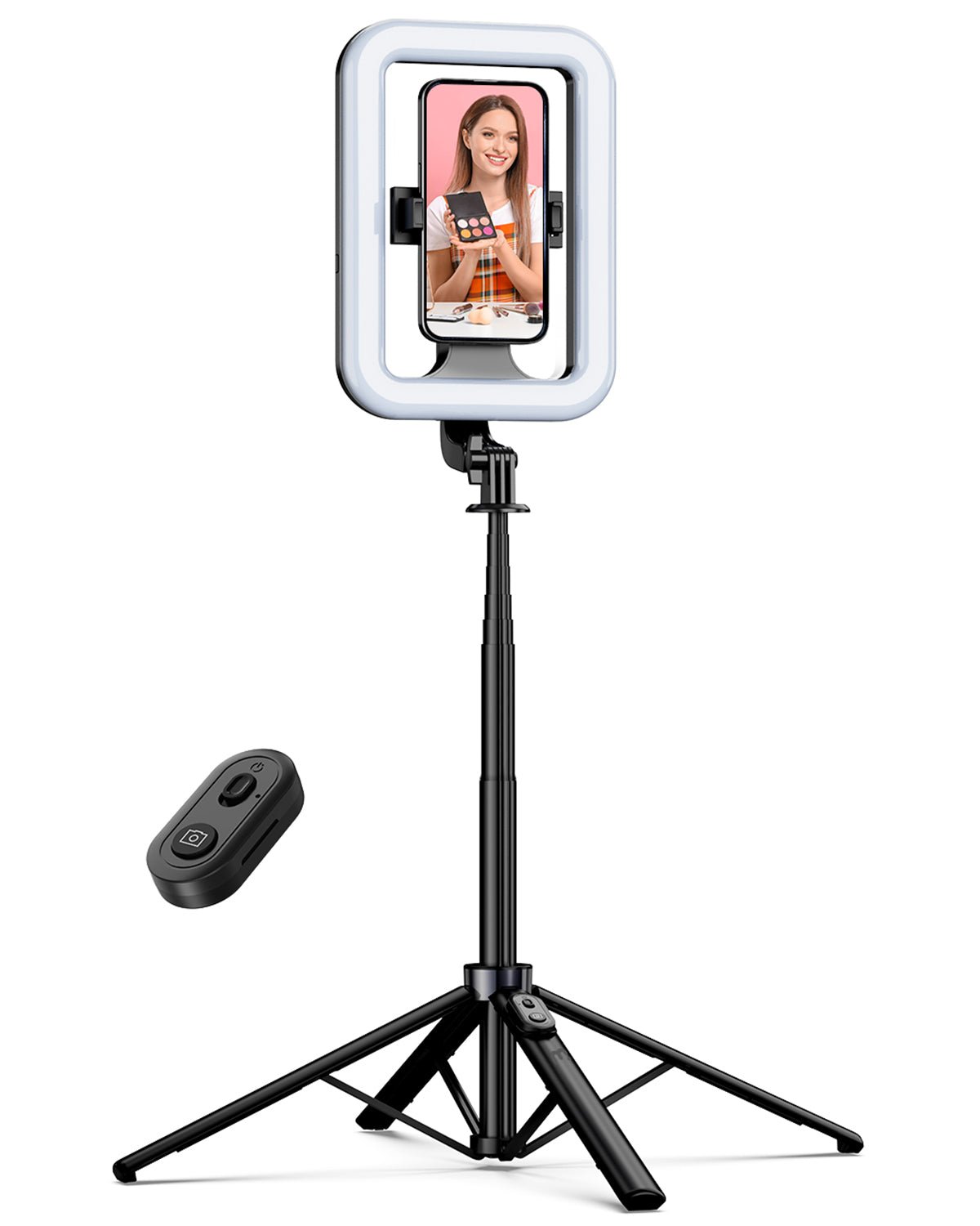 LIMITED TIME 50% OFF!!! Selfie Ring Light with 72" Tripod Stand - Extendable Selfie Stick with Light for Phone, Live Streaming, Makeup, Travel, Gaming, Video, Includes Phone Holder& USB-C Powered - 1-Year Warranty