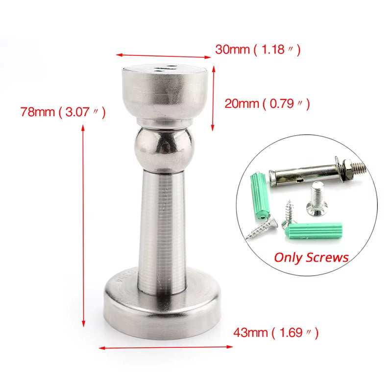 Stainless Steel Magnetic Doorstop Non-Punch Wind-Proof Door Stopper Wall Mounted Floor Mounted Door Holder Door Hardware