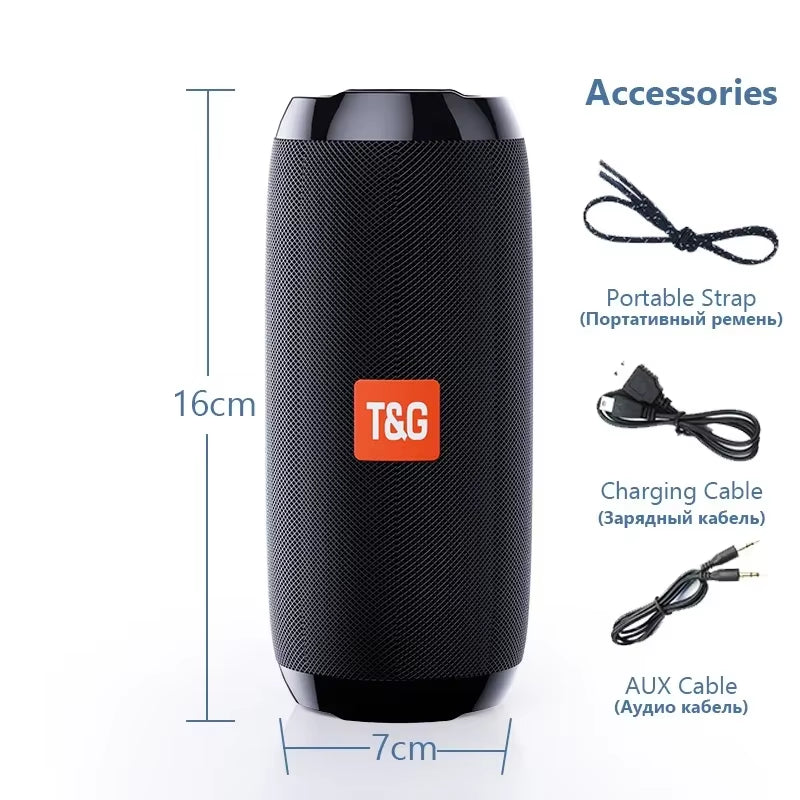 TG117 Portable Bluetooth Speaker Outdoor Wireless Woofer Free Call /FM/TF Card/Usb Flash Drive Connect Mobile Phone/Tablet