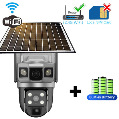 CCTV Camera Wifi Solar Cameras 12MP HD Night Vision Outdoor 360 Baby Monitor IP Wireless 4G LTE Security Surveillance Camera