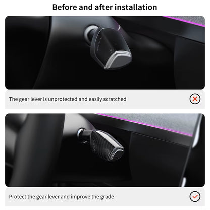 For Tesla Model 3 Model Y Full Package Trim Cover of Carbon Fiber Matte Finish on Wiper Lever for Tesla 2022/2023 Accessorie