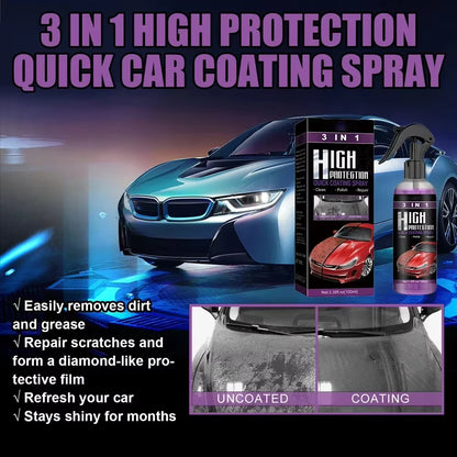 3 in 1 Car Ceramic Coating Spray Auto Nano Ceramic Coating Car Exterior Scratch Restorer Ceramic Spray Coating