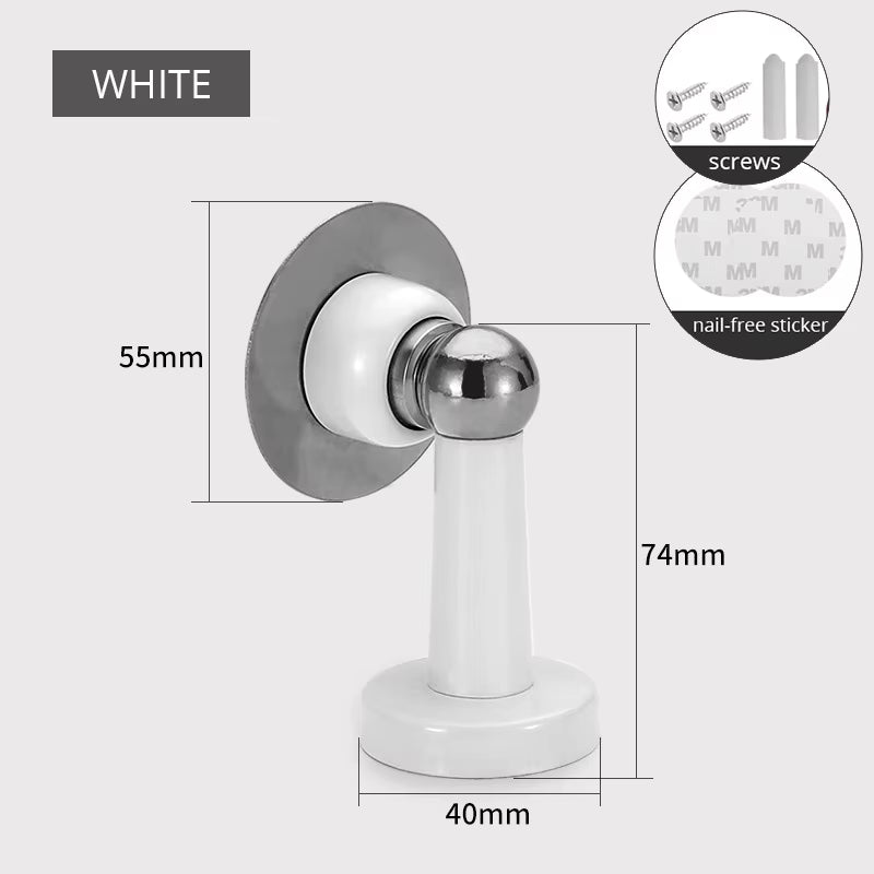 Stainless Steel Magnetic Doorstop Non-Punch Wind-Proof Door Stopper Wall Mounted Floor Mounted Door Holder Door Hardware