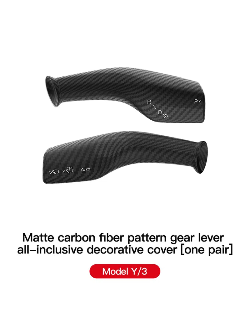 For Tesla Model 3 Model Y Full Package Trim Cover of Carbon Fiber Matte Finish on Wiper Lever for Tesla 2022/2023 Accessorie
