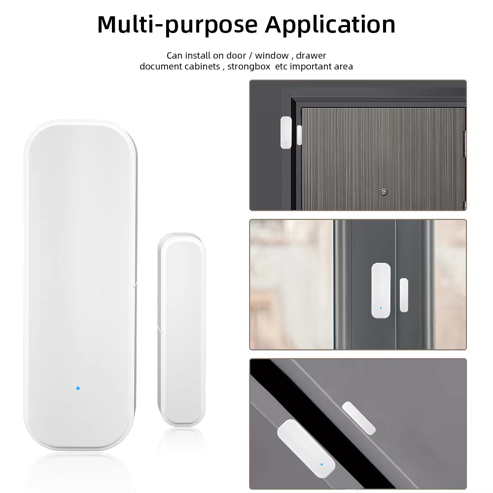 Tuya Wifi or Zigbee Window Door Sensor with Battery Smart Home Security Alarm System Voice Control via Alexa Google Home Smart