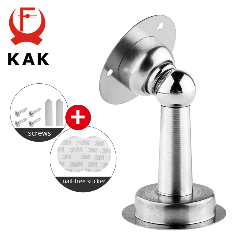 Stainless Steel Magnetic Doorstop Non-Punch Wind-Proof Door Stopper Wall Mounted Floor Mounted Door Holder Door Hardware