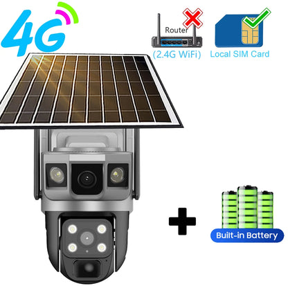 CCTV Camera Wifi Solar Cameras 12MP HD Night Vision Outdoor 360 Baby Monitor IP Wireless 4G LTE Security Surveillance Camera