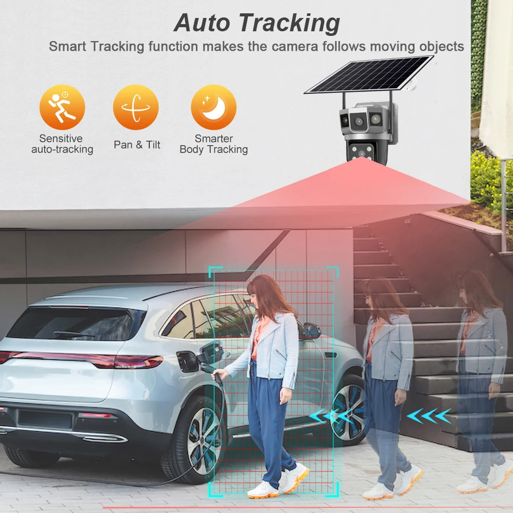 CCTV Camera Wifi Solar Cameras 12MP HD Night Vision Outdoor 360 Baby Monitor IP Wireless 4G LTE Security Surveillance Camera