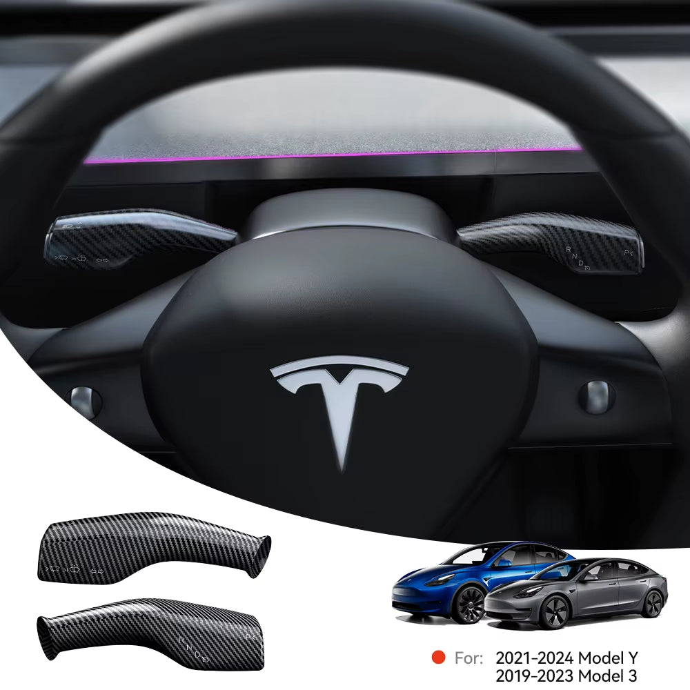 For Tesla Model 3 Model Y Full Package Trim Cover of Carbon Fiber Matte Finish on Wiper Lever for Tesla 2022/2023 Accessorie