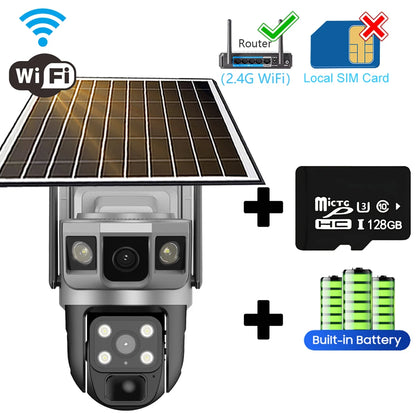 CCTV Camera Wifi Solar Cameras 12MP HD Night Vision Outdoor 360 Baby Monitor IP Wireless 4G LTE Security Surveillance Camera