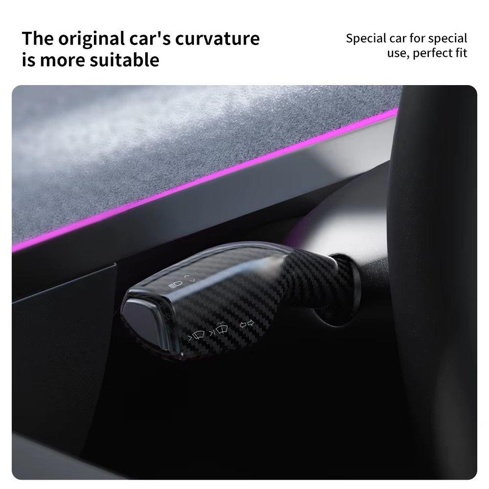 For Tesla Model 3 Model Y Full Package Trim Cover of Carbon Fiber Matte Finish on Wiper Lever for Tesla 2022/2023 Accessorie
