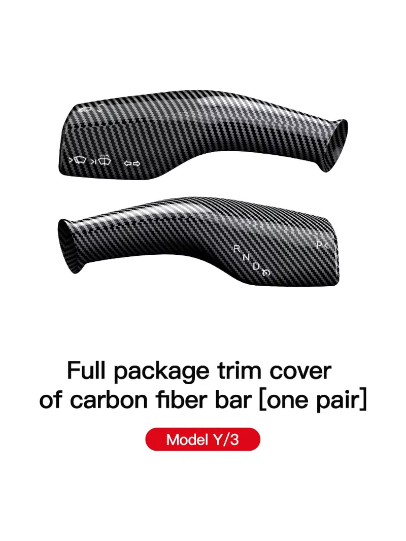 For Tesla Model 3 Model Y Full Package Trim Cover of Carbon Fiber Matte Finish on Wiper Lever for Tesla 2022/2023 Accessorie