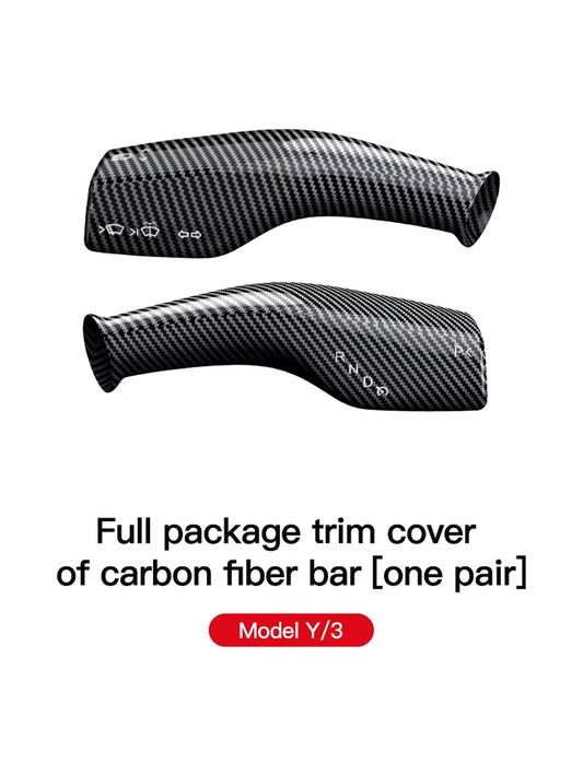 For Tesla Model 3 Model Y Full Package Trim Cover of Carbon Fiber Matte Finish on Wiper Lever for Tesla 2022/2023 Accessorie
