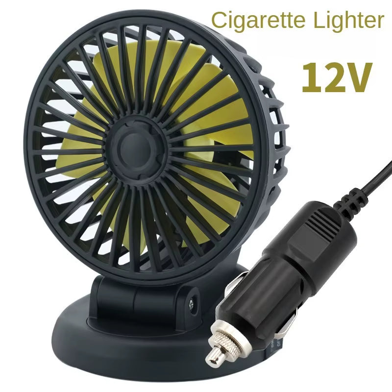 Car Fan Single Head Fan 360° Adjustable Cooling Fan Car Electrical Appliances with Cigarette Lighter Plug for Car Truck SUV RV