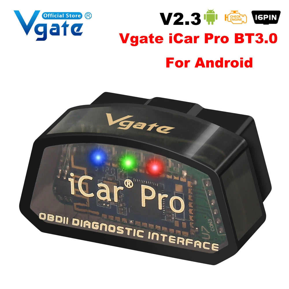 Icar Pro ELM327 V2.3 OBD-II Car Diagnostic Tool with WiFi and Bluetooth 4.0 Compatibility for Android/iOS and BT 3.0 for Android OBD-II Scanner
